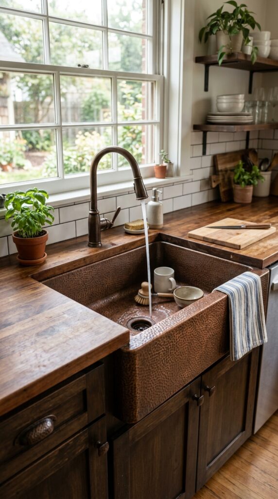 Apron-Front Hammered Sink