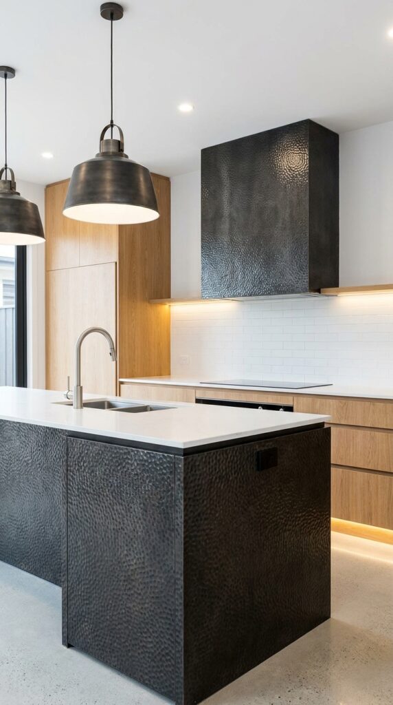 Black Hammered Metal Sink