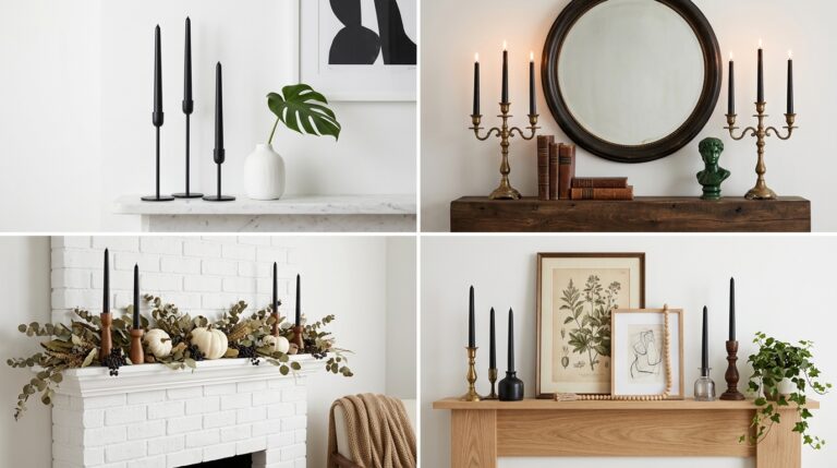Black Taper Candle Mantel Ideas