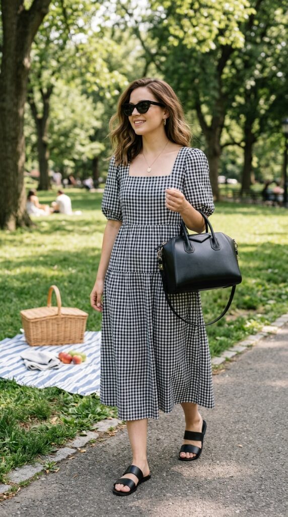Black and White Gingham Dress