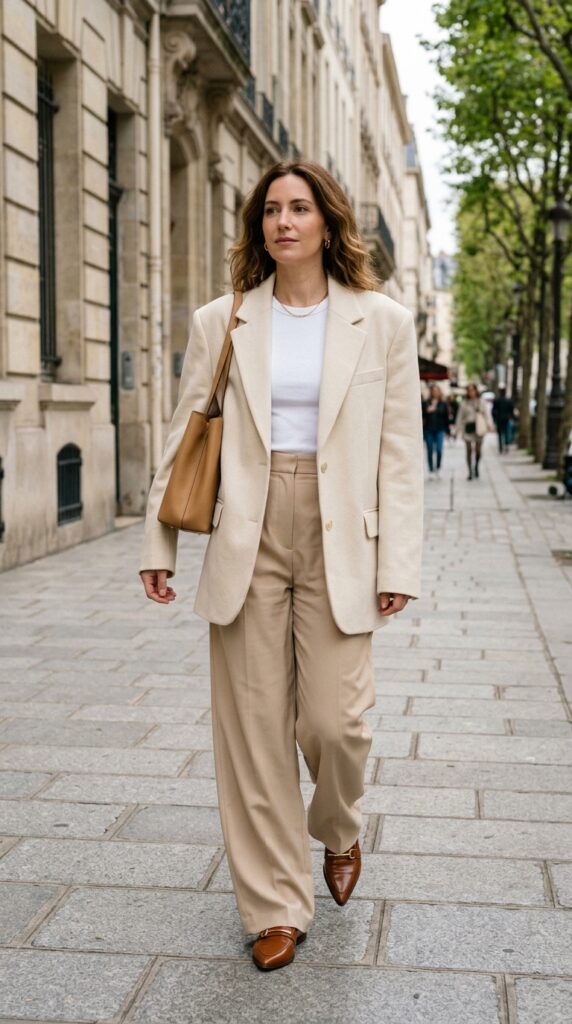 Boxy Blazer With Wide-Leg Trousers