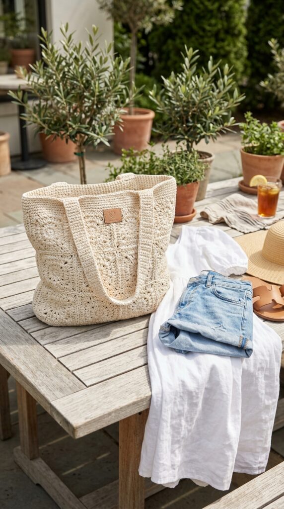  Classic Cream Crochet Tote