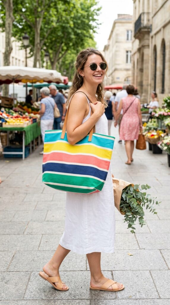Colorful Striped Crochet Bag