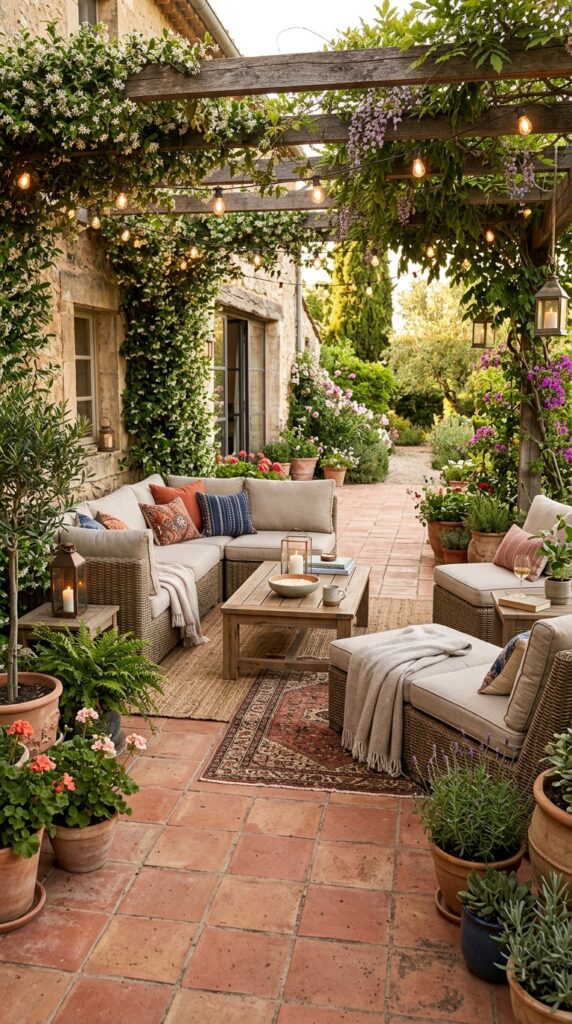 Cozy Terracotta Outdoor Living Room