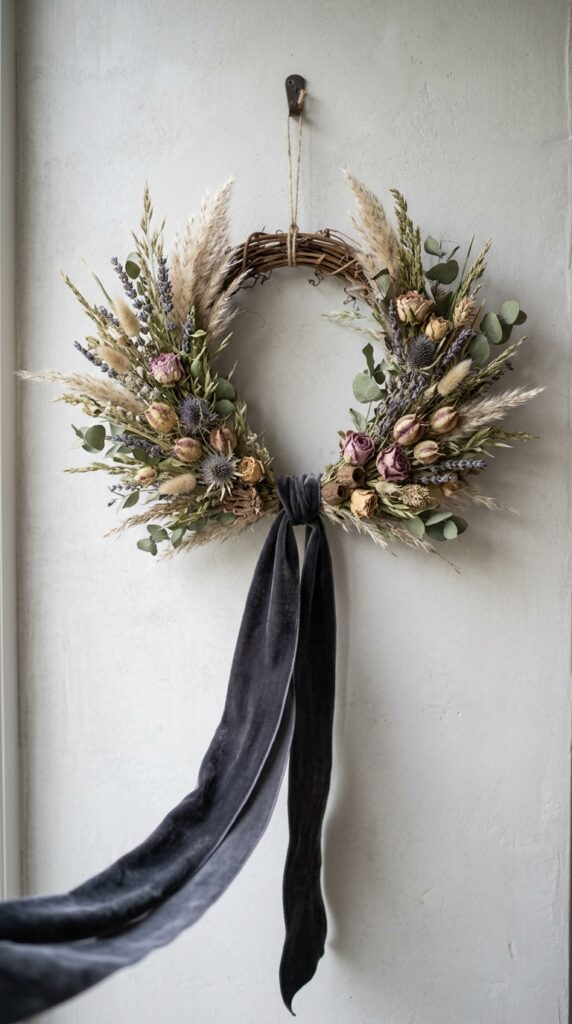Dried Flower and Ribbon Wreath
