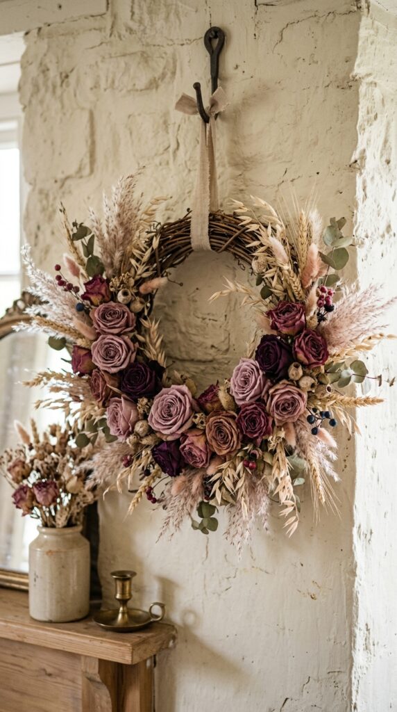 Dried Rose Wreath