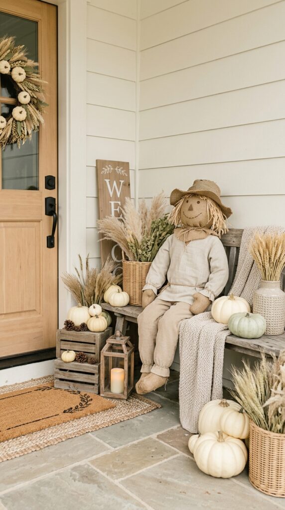 Elegant Neutral Burlap Scarecrow