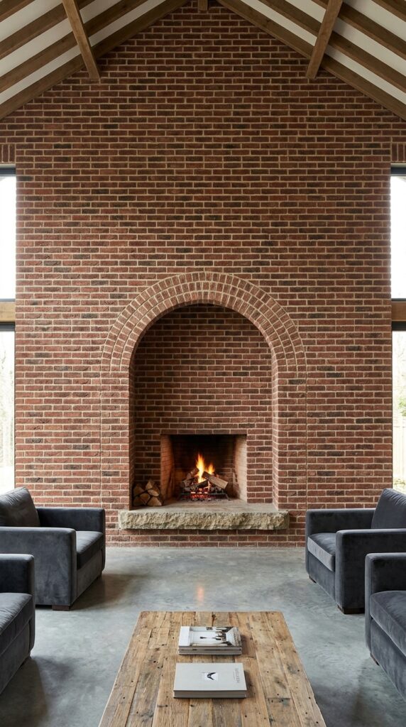 Floor-to-Ceiling Brick Design