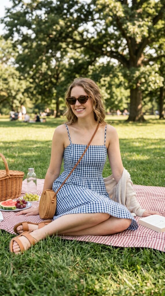 Gingham Sundress With Spaghetti Straps