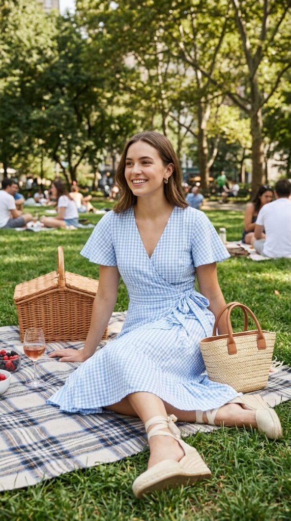 Gingham Wrap Dress