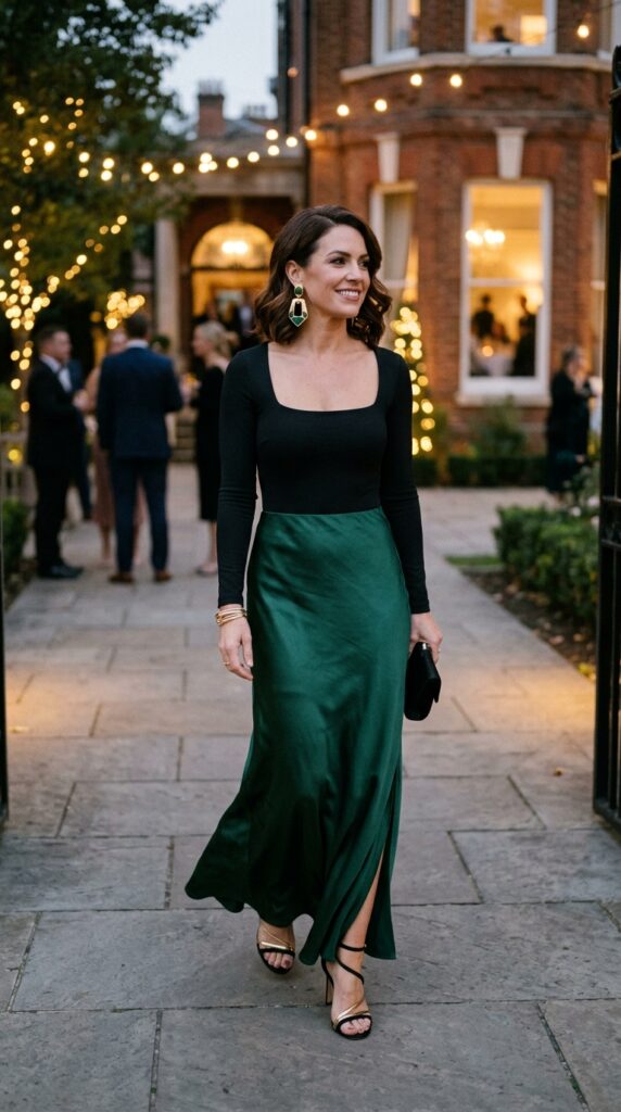 Leather Maxi Skirt with a Bodysuit