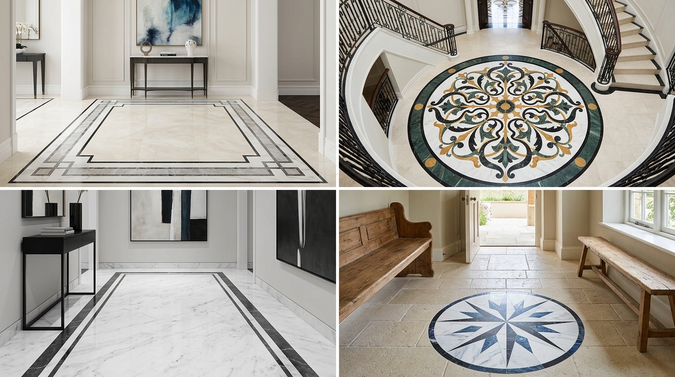 Marble Inlay Entryway Floor Ideas