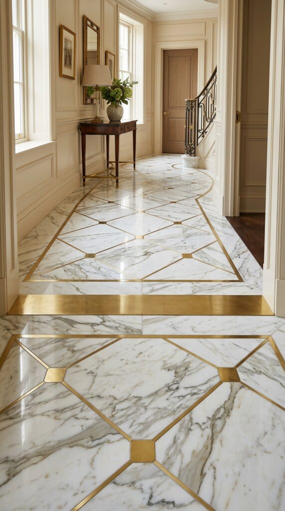 Marble Inlay With Brass Details