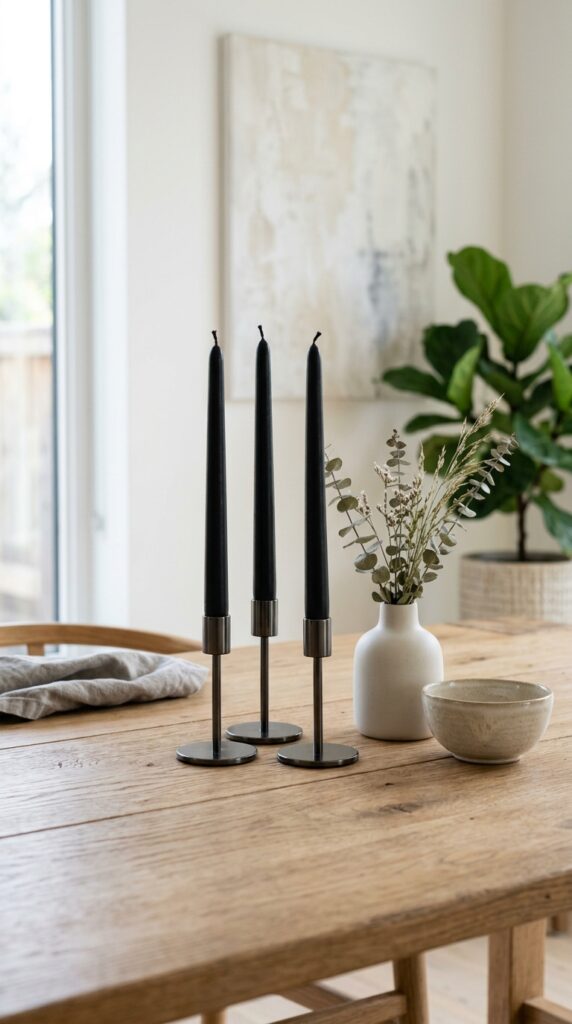 Minimalist Black Candle Display