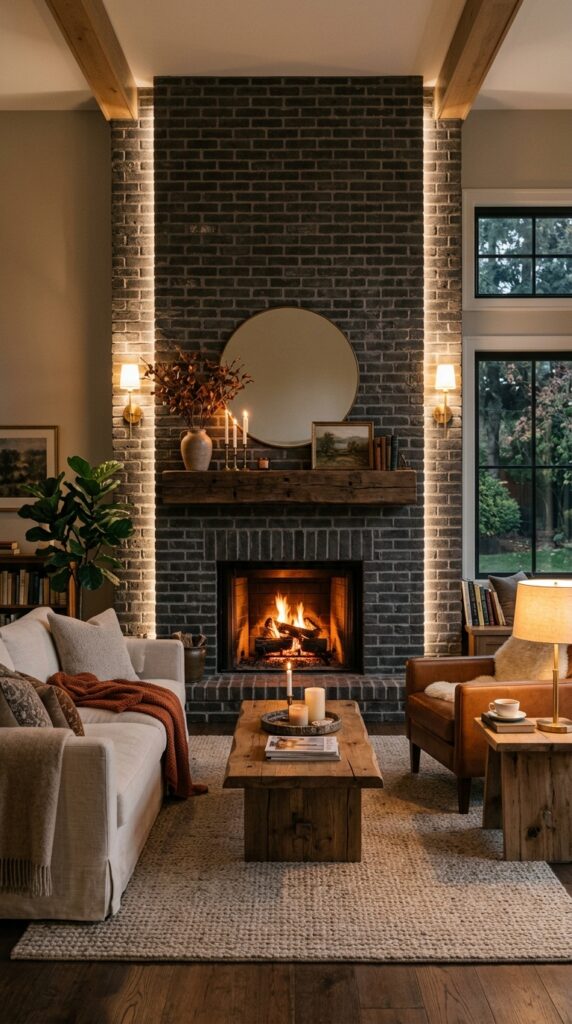 Moody Charcoal Brick Niche