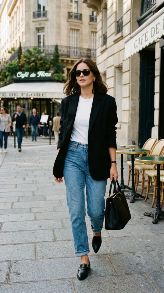 Oversized Black Blazer and Denim