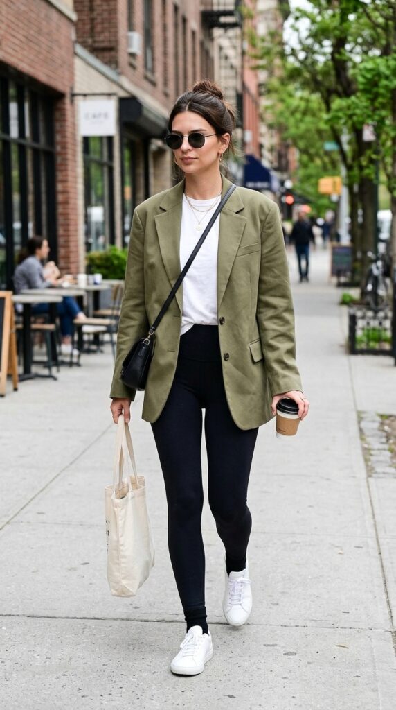 Oversized Blazer With Leggings