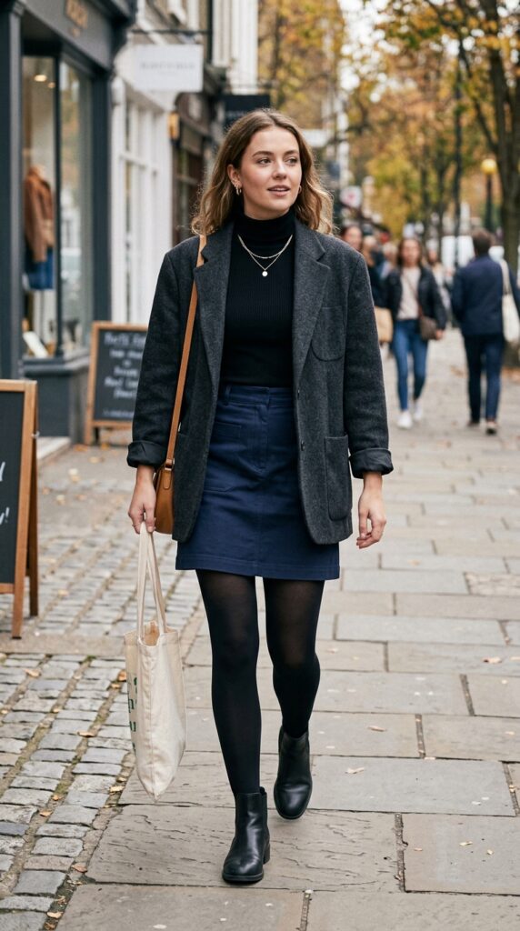 Oversized Blazer With a Mini Skirt
