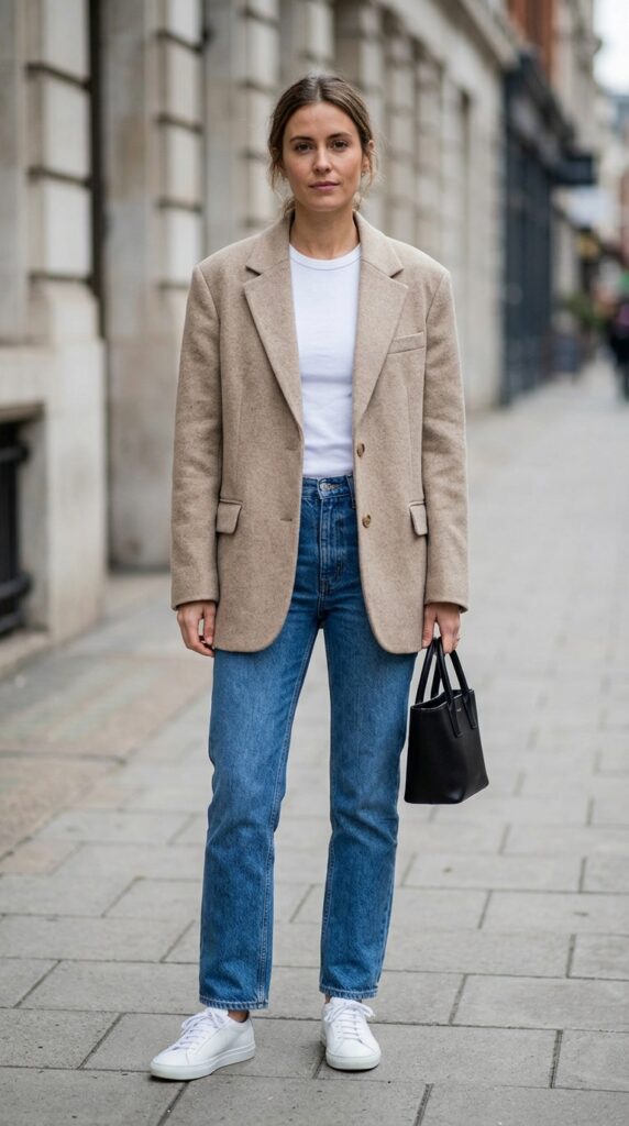 Oversized Blazer With Straight-Leg Jeans