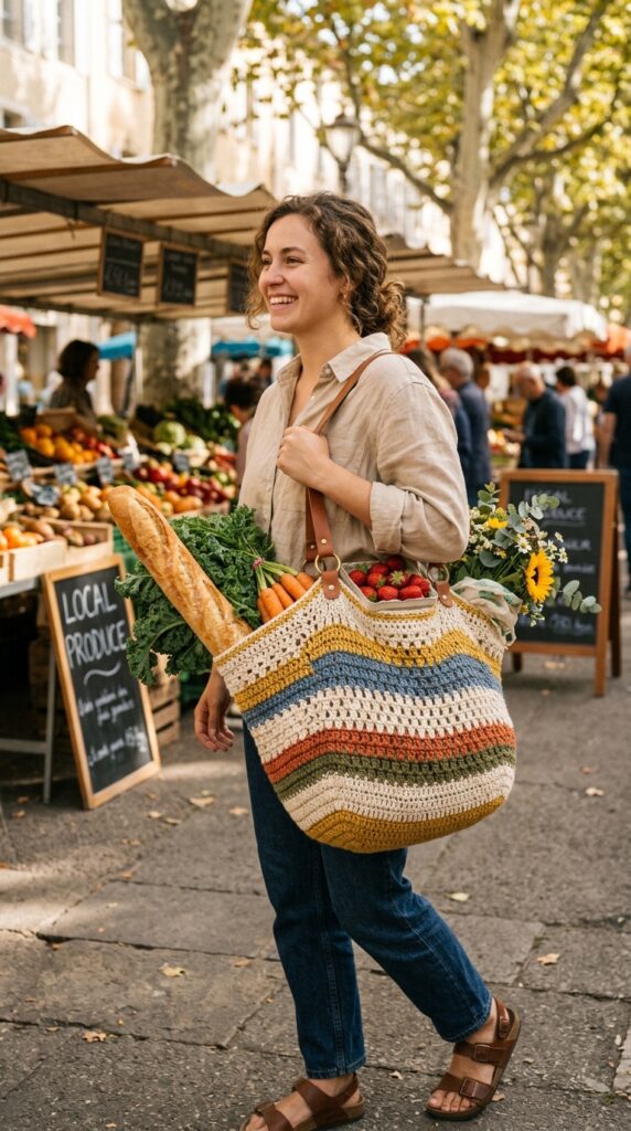  Oversized Crochet Shopper