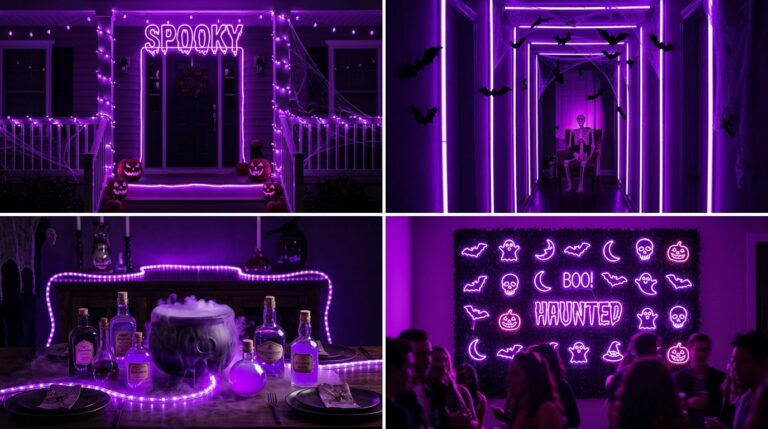 Purple Neon Halloween Lighting Ideas