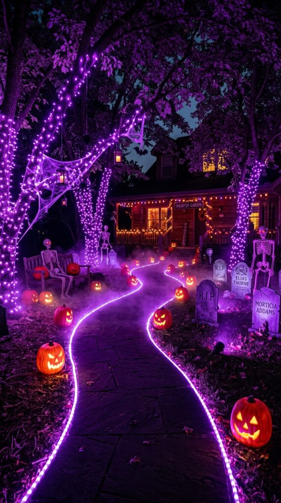 Purple Neon Haunted Garden