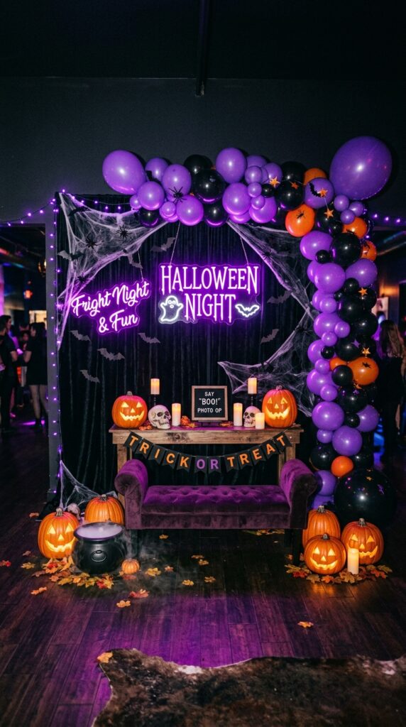 Purple Neon Party Backdrop