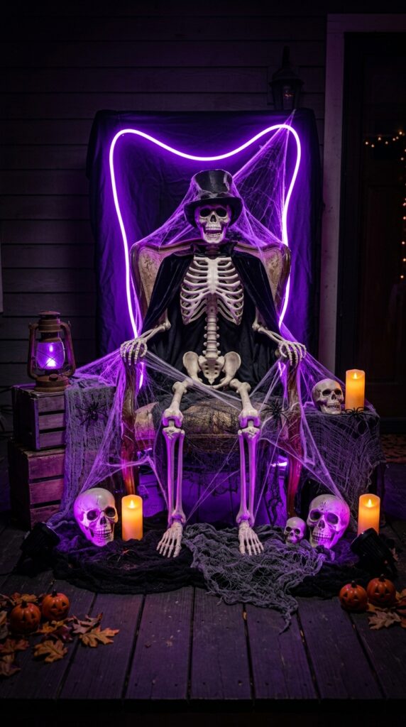 Purple Neon Skeleton Display