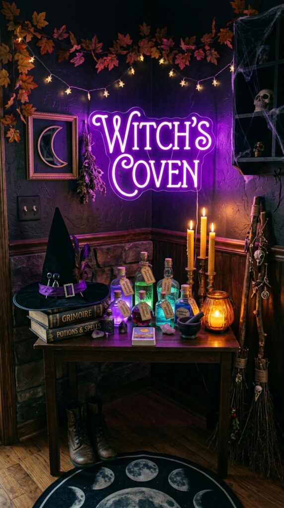 Purple Neon Witch Corner