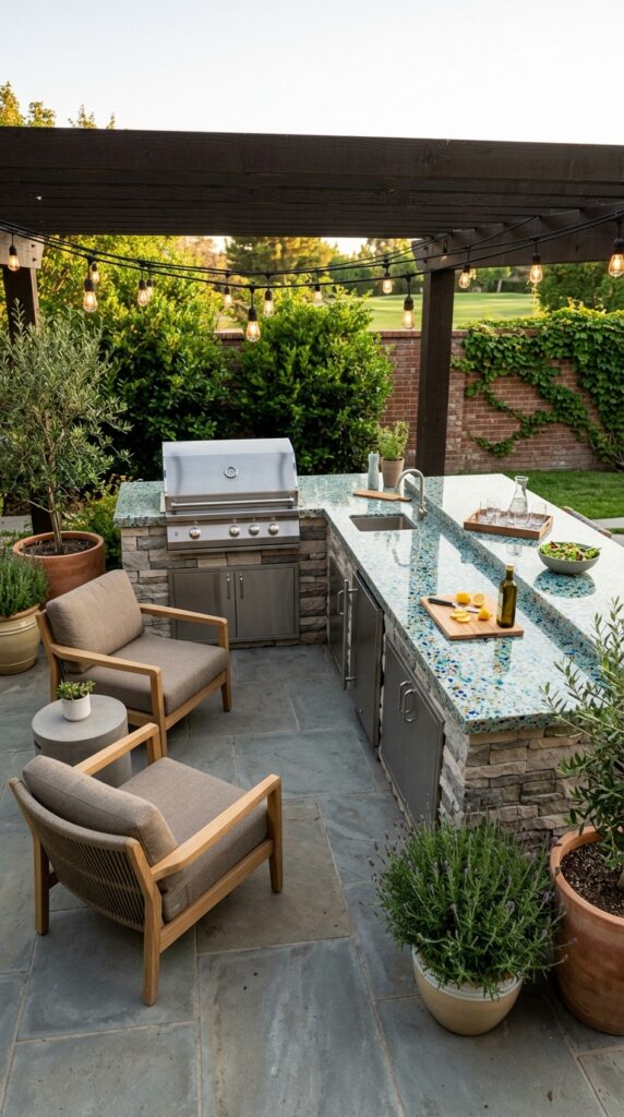 Recycled Glass Outdoor Countertop