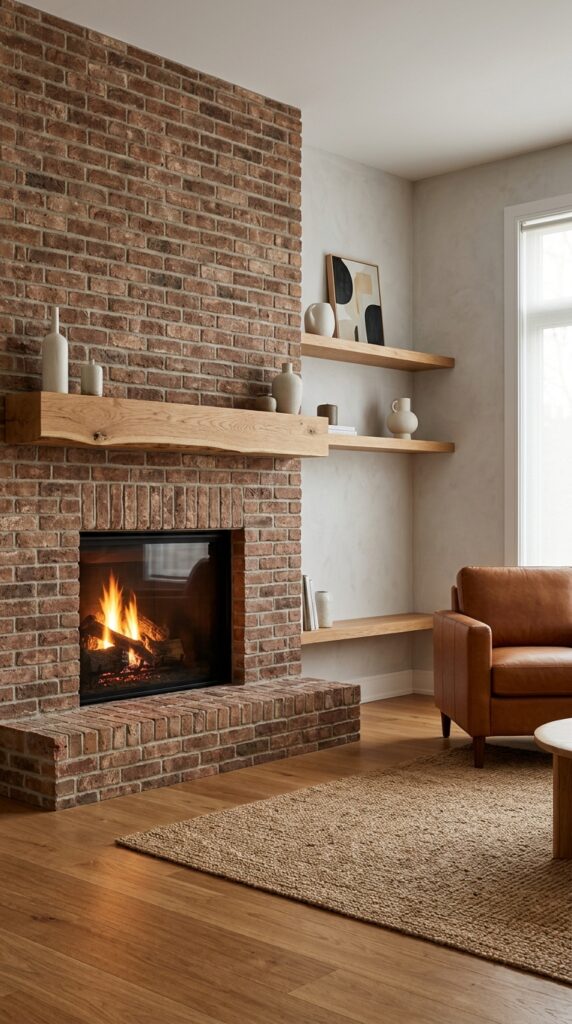 Warm Brick and Natural Wood