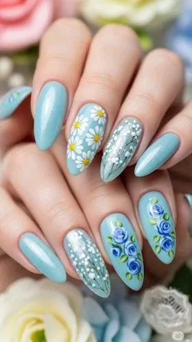 3D Bridal Nail Art