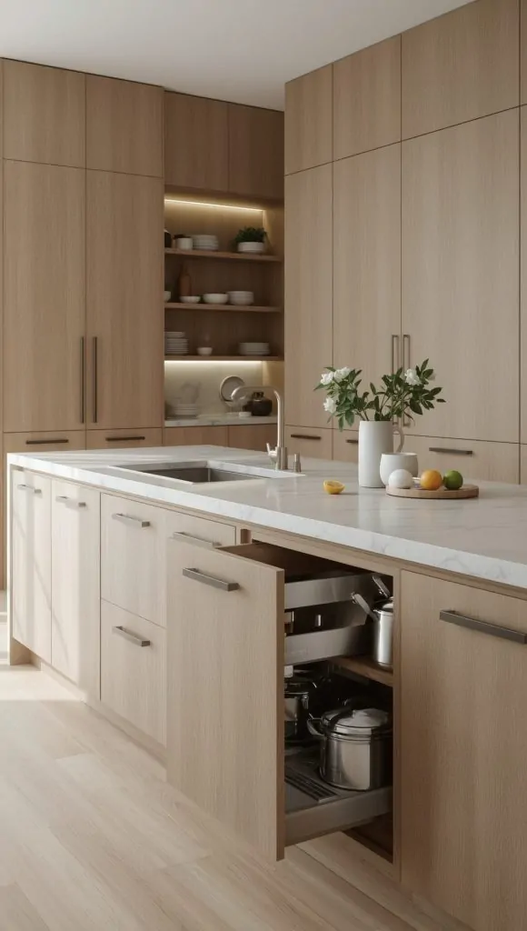 Built-In Cabinets For Hidden Storage