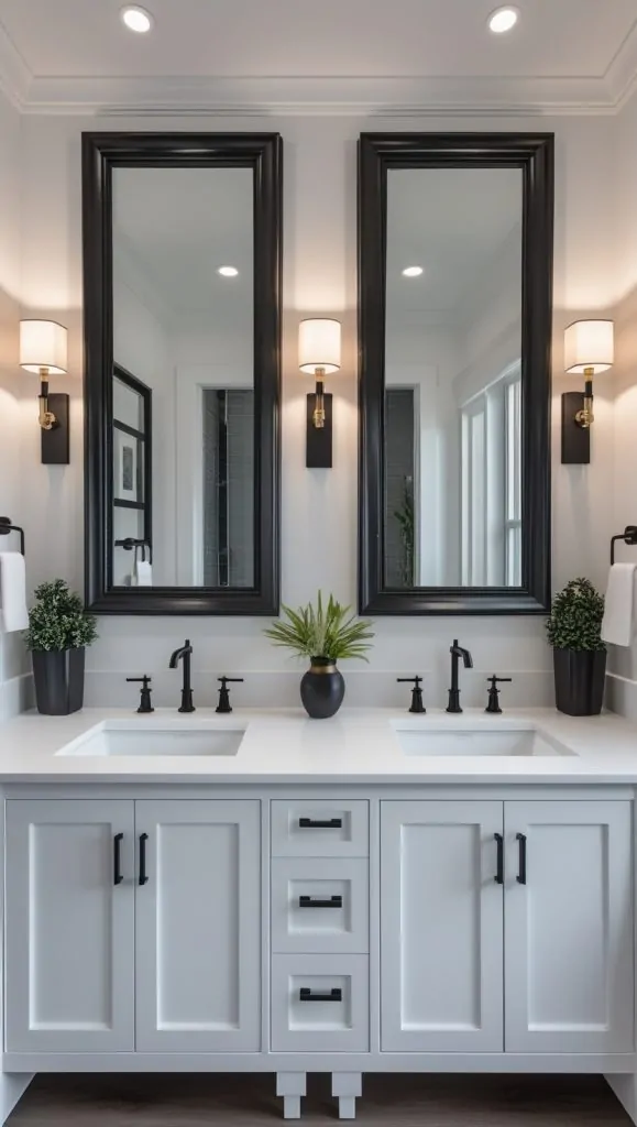 Double Mirrors For Double Vanities