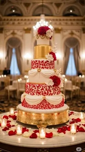 Gold-Accented Cake