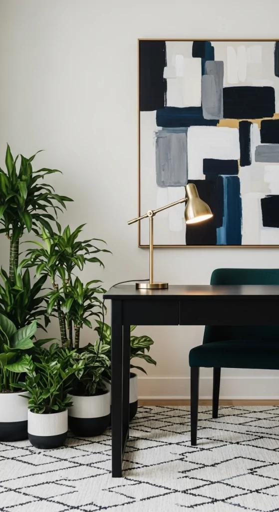 Black Desk Home Office Décor_ Balancing Style And Function