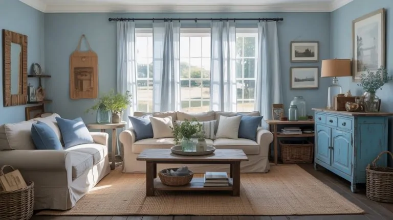 Blue Farmhouse Living Room Ideas