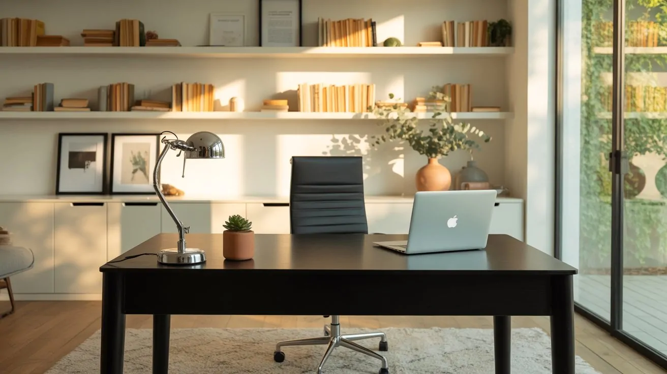 How to Style a Home Office Around a Black Desk