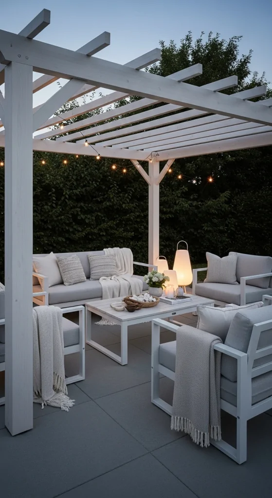Minimalist White Pergola