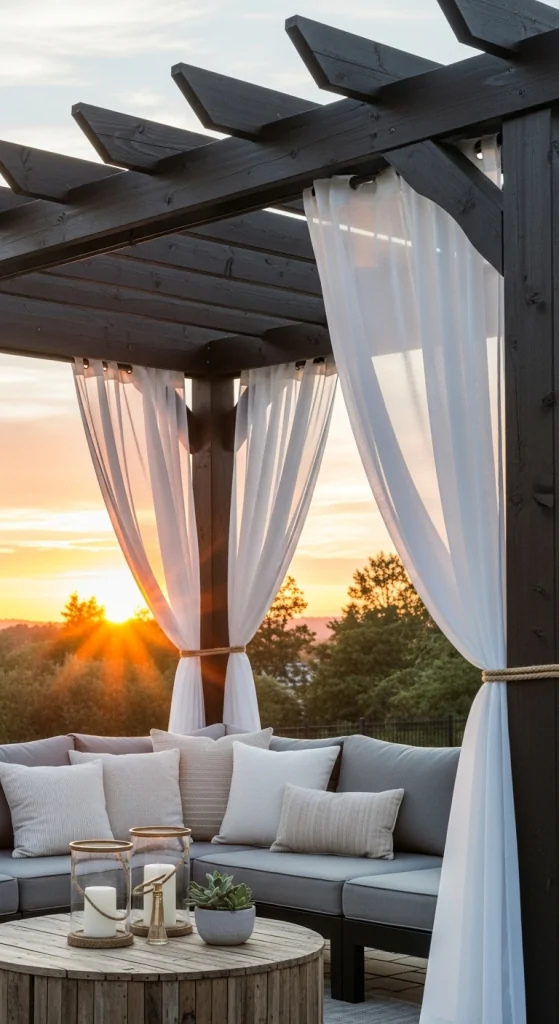 Pergola With Outdoor Curtains
