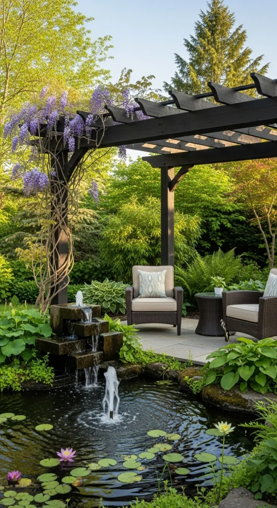 Pergola With Water Feature