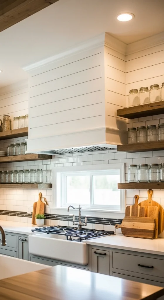 Shiplap Backsplash And Rustic Details