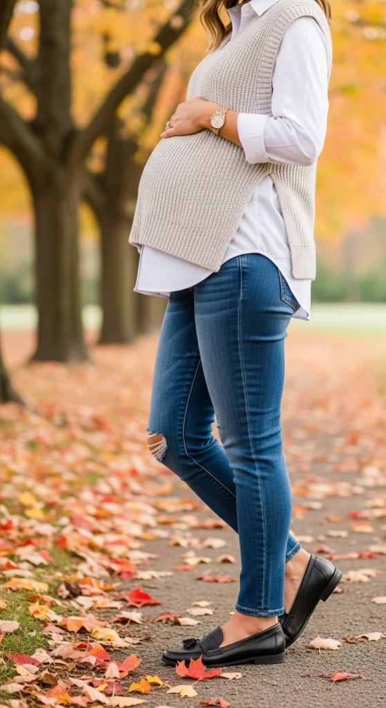 Button-Down Shirt With Knit Vest