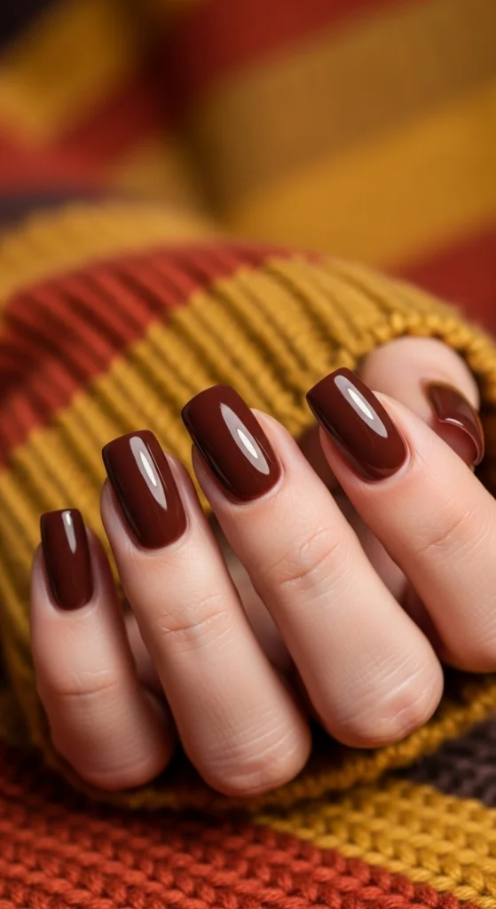 Classic Chocolate Square Nails
