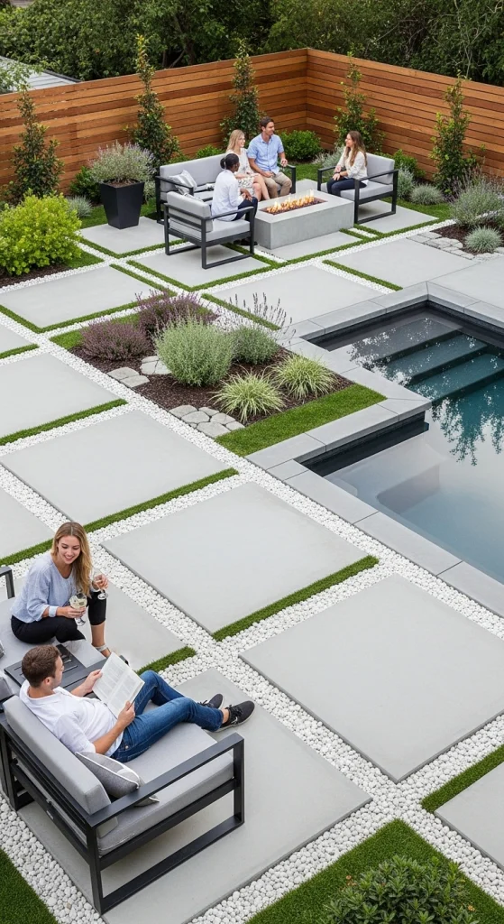 Concrete Paver Path For Modern Style