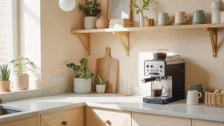 Corner Coffee Bar Ideas on Kitchen Counter