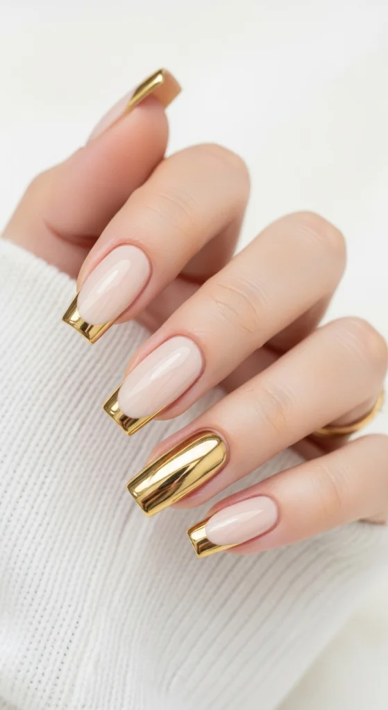 Creamy Beige With Metallic Tips