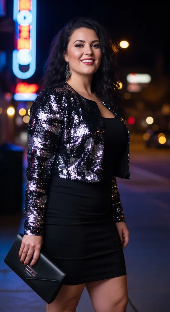 Cropped Jacket Over Fitted Dress