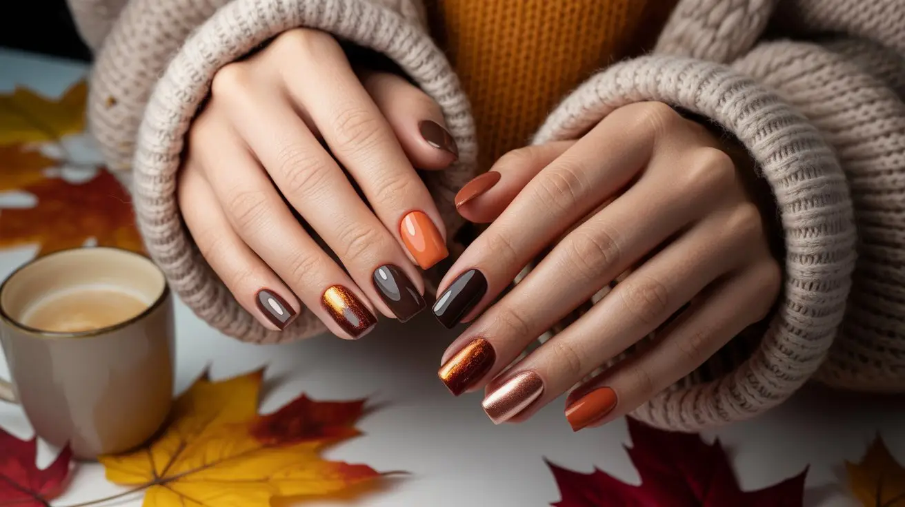 Fall Ballerina Shaped Nail Ideas