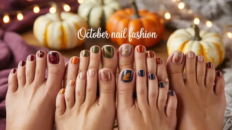 Fall Toe Nail Looks October Trendy Pedicure Ideas